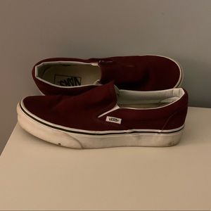 Maroon slip on vans